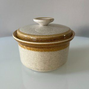 Mikasa Cream and Brown lidded sugar bowl